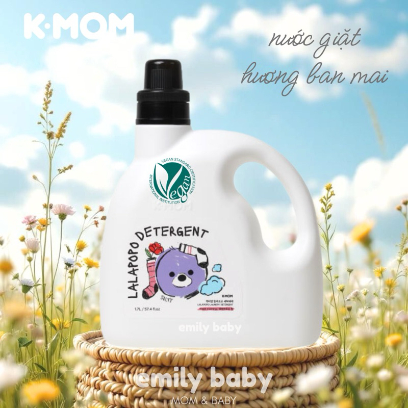 Nước Giặt Xả Thuần Chay K-MOM Lalapopo Hàn Quốc
