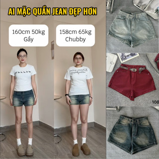 [BestSeller] Quần short jean nữ trơn, Quần sooc form chữ A bigsize từ 40kg đến 85kg thời trang cao cấp MS1088