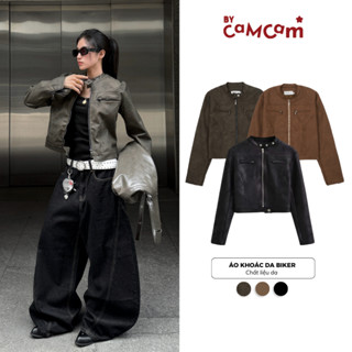  Áo Khoác Da Bycamcam Biker Dáng Ngắn Croptop Thời Trang Nữ. AKHD047 