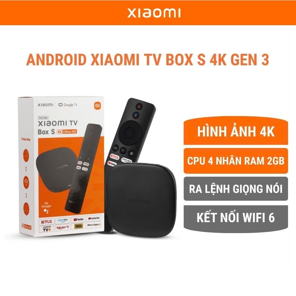 Android Tivi Box Xiaomi Mi Box S 4K (Gen 3) - Hàng Chính Hãng - BH 12 Tháng