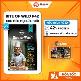 Hạt Cho Mèo Bite Of Wild 1kg P42, K42, F42, B45 - Nhiều Topping Thịt Sấy, Không Chứa Ngũ Cốc- Aikoko