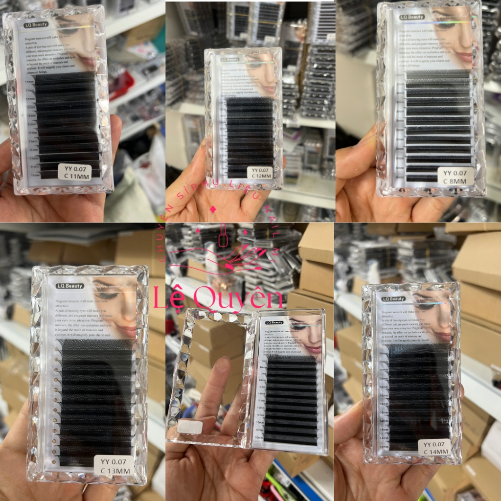 Mi Chữ YY LQ Cao Câp, Mi YY Gắp Ra Fan Tươi Sẵn 2D, Mi Mềm , Dễ Bắt Keo, Độ Cong C, Độ Dài 8-14mm [ Lệ Quyên ]