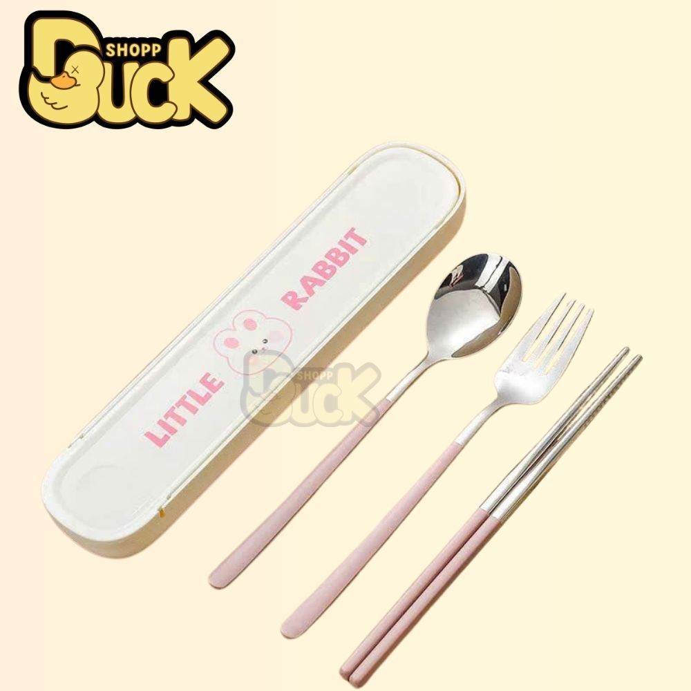 Bộ thìa đũa INOX 304 kèm hộp đựng Nhựa PP DEAR BEAR | BigBuy360 - bigbuy360.vn
