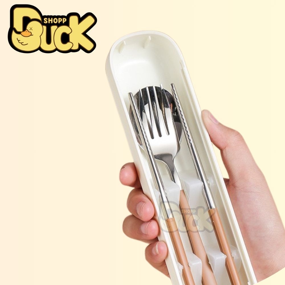 Bộ thìa đũa INOX 304 kèm hộp đựng Nhựa PP DEAR BEAR | BigBuy360 - bigbuy360.vn