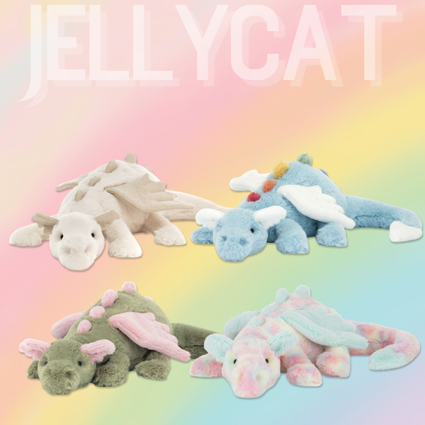 Jellycat Rồng Trời Quà tặng an toàn và mềm mại Jellycat chính hãng - Có kèm túi vải màu xanh