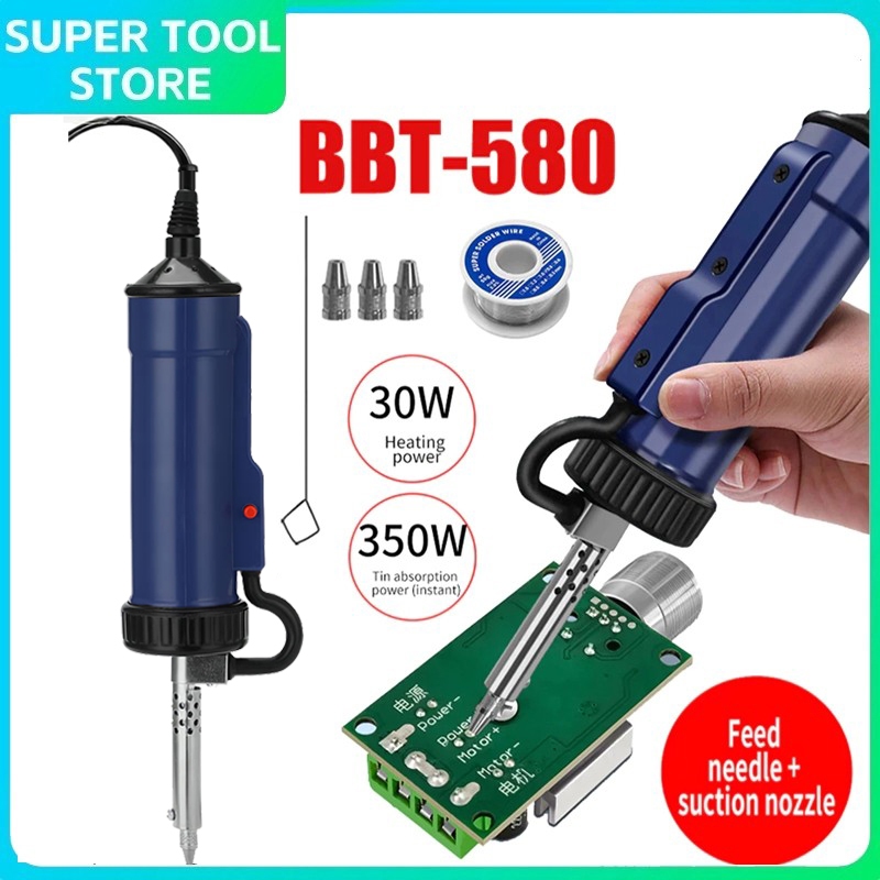  Máy hút mạ thiếc cầm tay Tự động loại bỏ thiếc BBT-580 AC 220V Súng điện loại bỏ thiếc để loại bỏ thiếc và hàn 