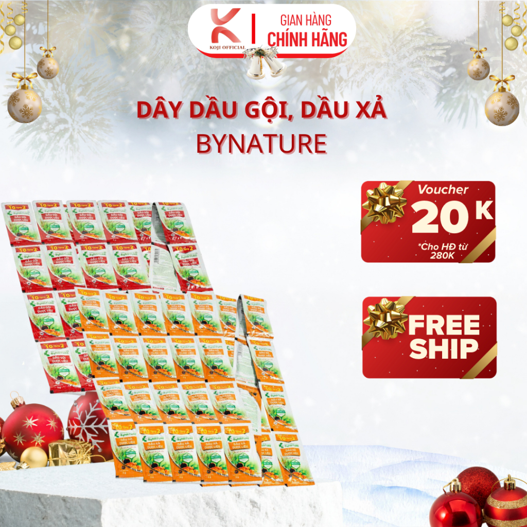 [10 Tặng 2] Dây Dầu Gội Dược Liệu ByNature, Giúp Sạch Gàu Hết Ngứa Da Đầu, Dây 12 Gói