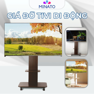  Giá Treo Tivi D142 Có Bánh Xe Hàng Cao Cấp Kệ Treo - Giá Đỡ Tivi Di Động Bằng Gỗ Từ 32 Đến 70 Inch 