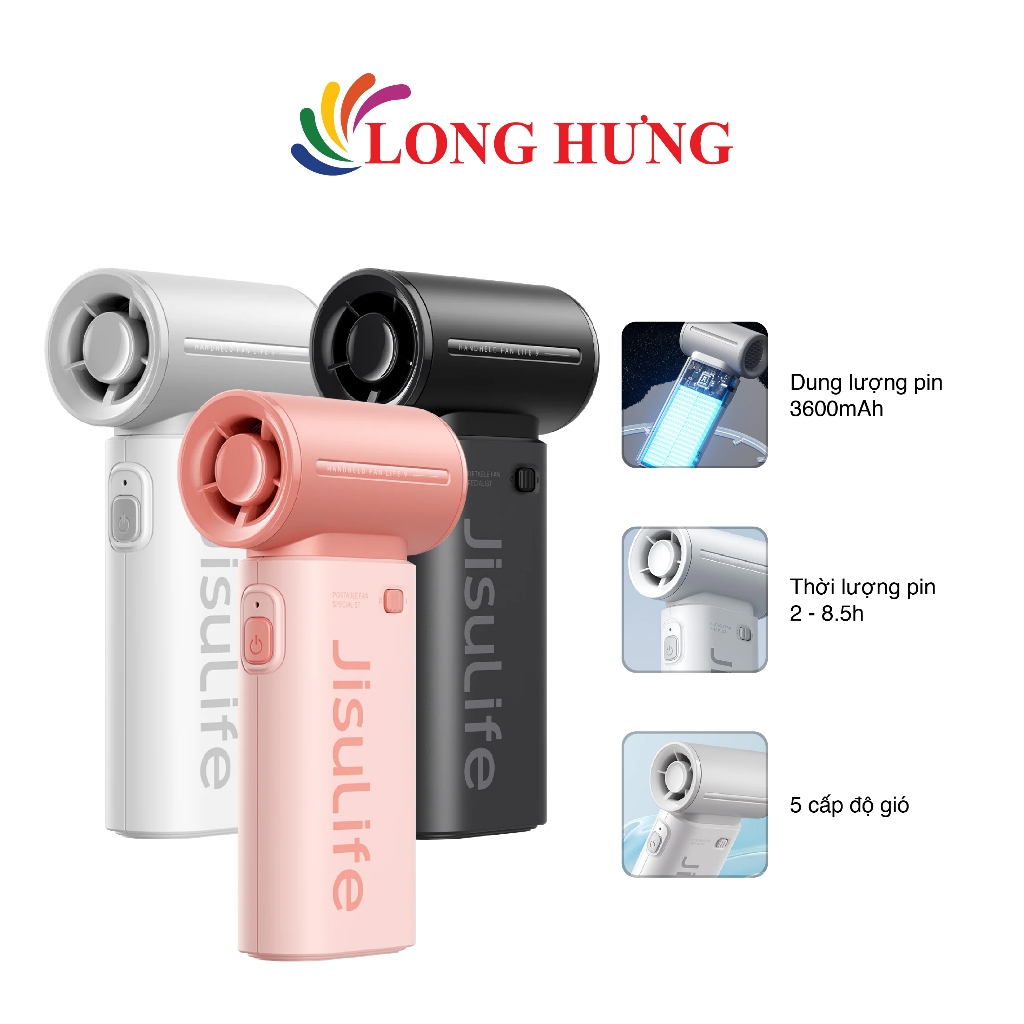 Quạt mini cầm tay Jisulife 3600mAh Handheld Fan Life9 - Hàng chính hãng