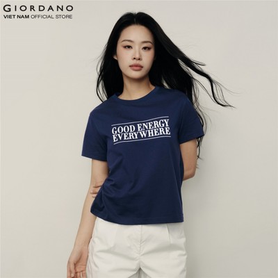 [KOREA COLLECTION] GIORDANO Áo Thun Nữ Ngắn Tay In Hình Letter Print Short Sleeve Tee 05395520
