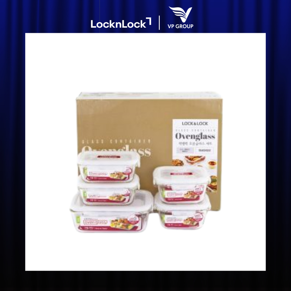 LLG214YX2 - Bộ hộp thủy tinh chịu nhiệt Glass Euro (LLG214(2), LLG422(2), LLG821(2),Color Box NT)