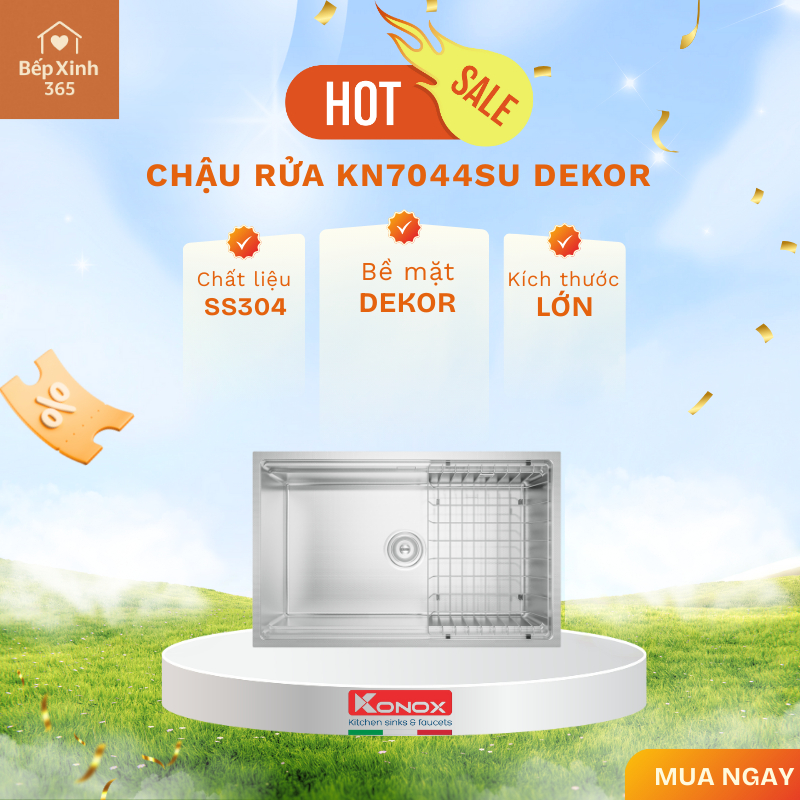 Chậu rửa bát Konox Workstation - Undermount Sink KN7044SU Dekor Hiện Đại & Thông Minh