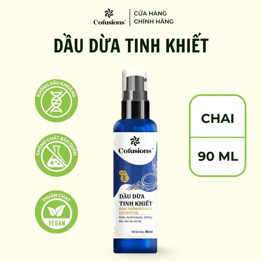 [NHÃN MỚI CFS] Dầu dừa tinh khiết mỹ phẩm Cofusions - Chai 90ml - Coconut Oil