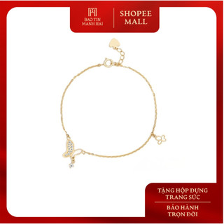  Lắc tay vàng 10K Bảo Tín Mạnh Hải thiết kế charm hồ điệp ngọt ngào PYLTV10CZH-501004 
