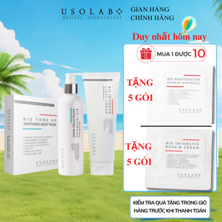  Bộ 3 dưỡng trắng da tại nhà cao cấp USOLAB - SỮA TẮM + Ủ TRẮNG BODY + LIGHT CREAM 250ML || 