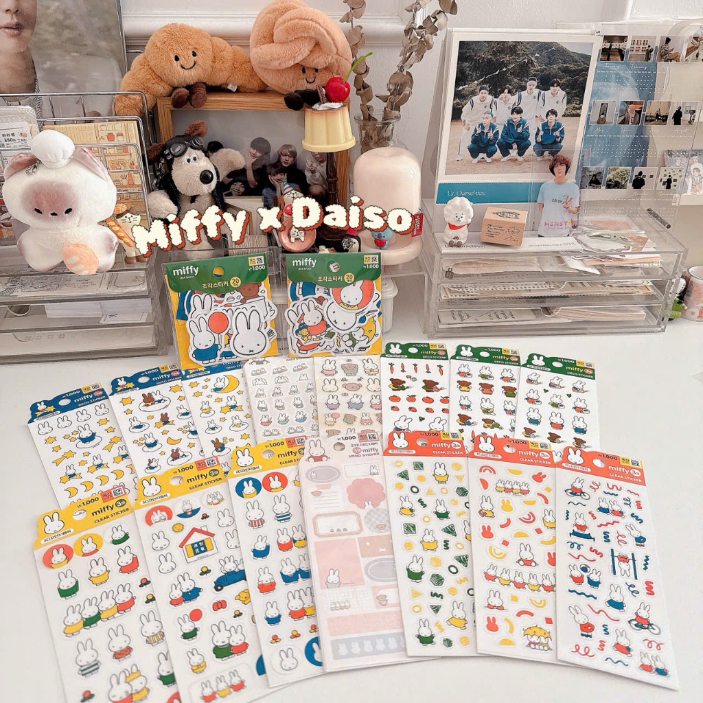 Sticker Miffy x Daiso Hàn chính hãng