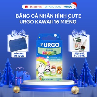  Băng cá nhân Hình Cute Dễ Thương 4 Mẫu Thỏ Hamster Gấu Trúc Mèo Con Urgo Kawaii hộp 16 miếng 