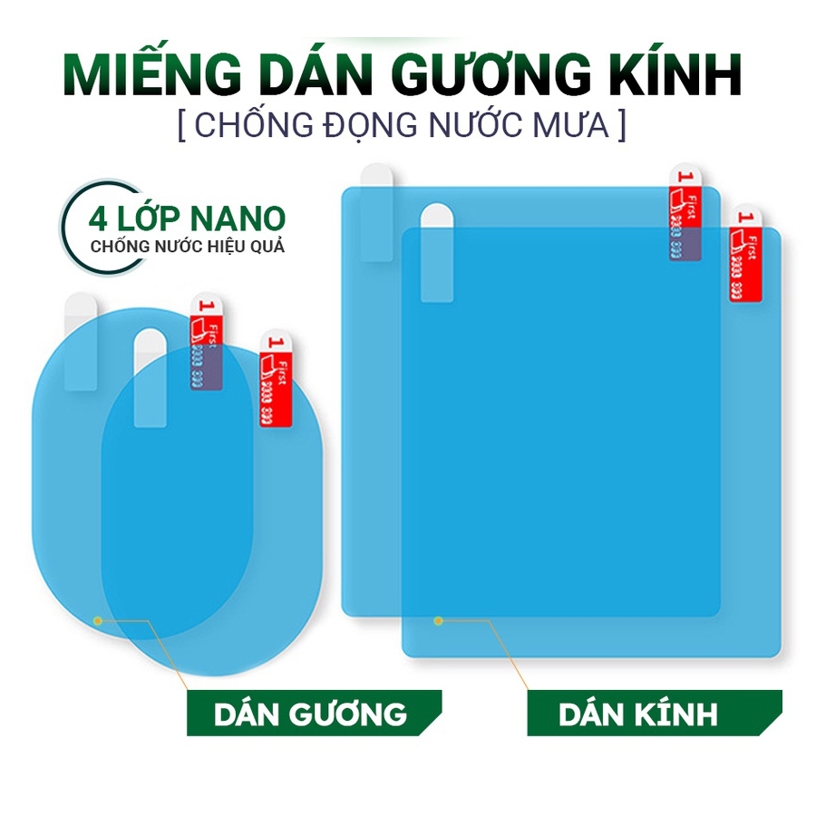 [Top Value]Bộ 4 miếng dán kính và gương ô tô chống thấm nước mưa, sương cao cấp, miếng dán chống đọng dính nước