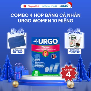  Combo 4 Gói băng cá nhân cho phụ nữ URGO Women bảo vệ vết thương nhỏ 3 size  Gói 10 miếng  