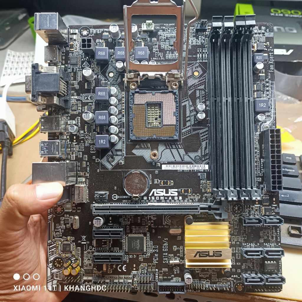 B150 MÃ B150M A D3 ASUS MAINBOARD MÁY VI TÍNH [CÓ CÂU DÂY] [KHÔNG KÈM THEO MIẾNG SẮT FE CHẶN]