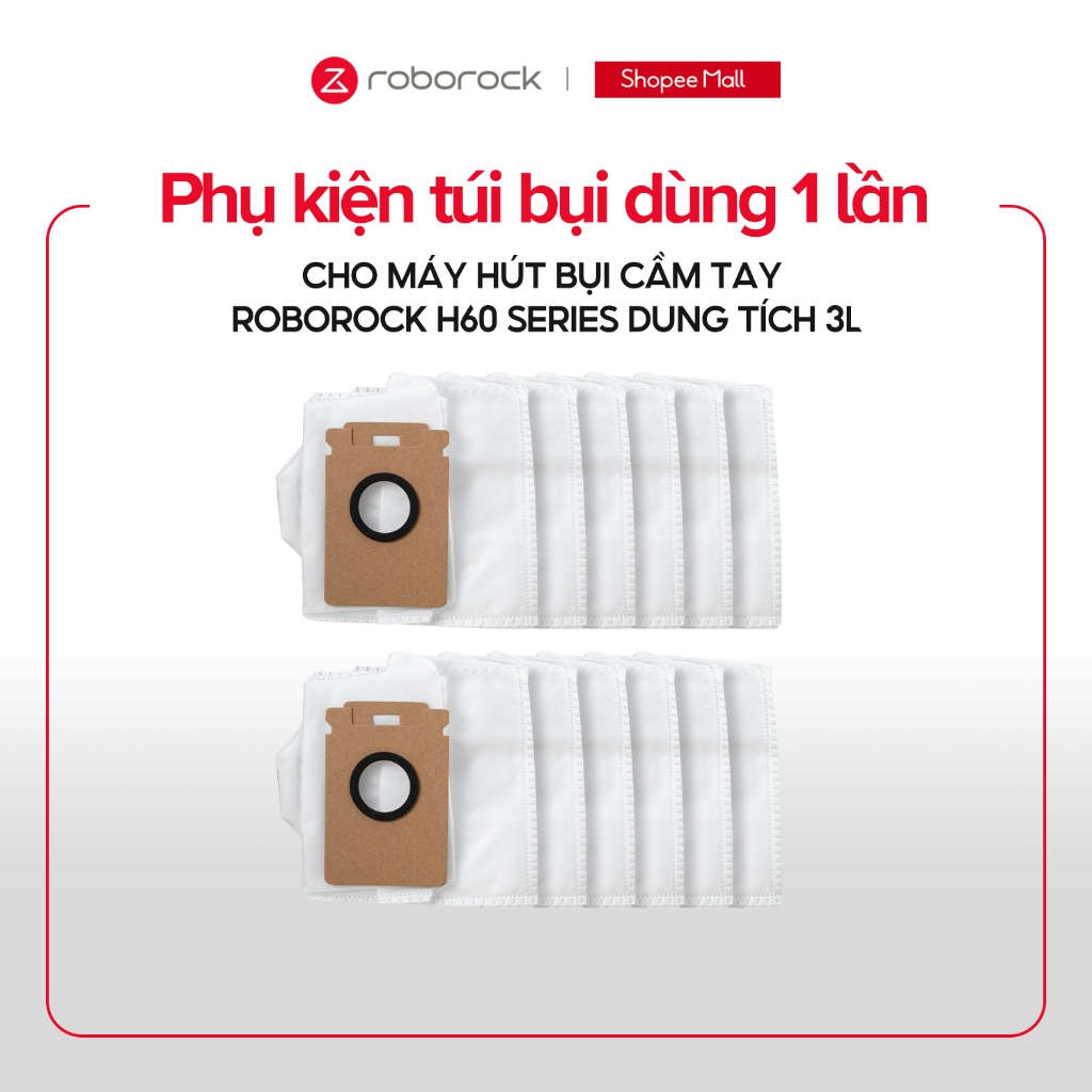 Phụ kiện túi bụi dùng 1 lần cho máy hút bụi cầm tay RoborockH60 Hub Ultra/H60 Pro Hub Pro, dung tích