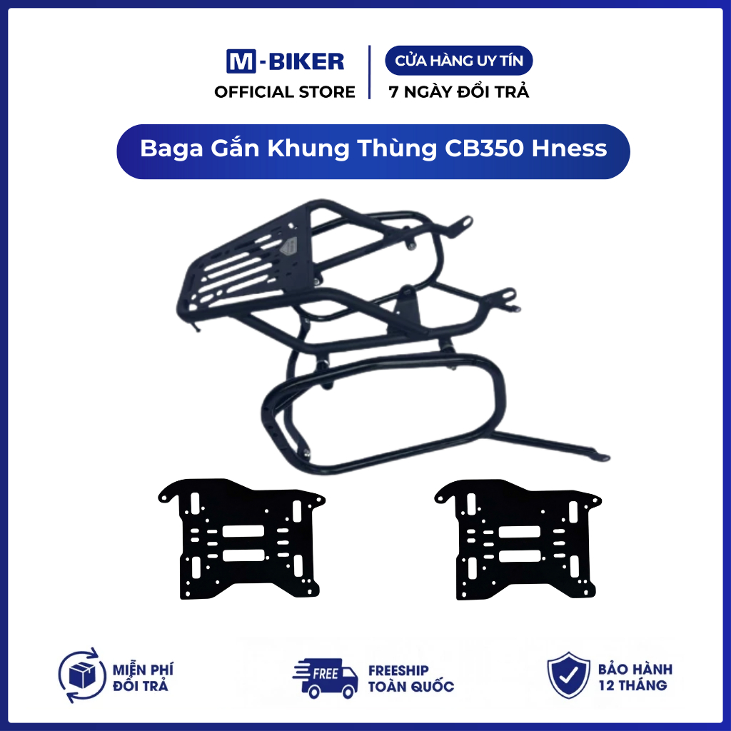 Baga CB350 Gắn Khung Thùng M-Biker, cảng cb350 hness gắn khung thùng gọn nhẹ