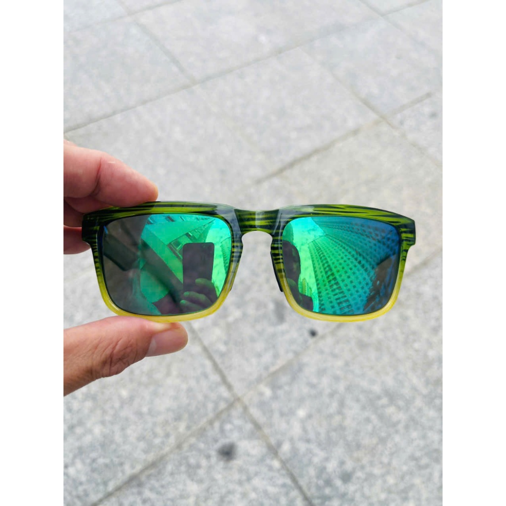 Kính Mát KDEAM KD332 Polarized – Gọng Xanh Sọc Đen Tròng Xanh Gương C17