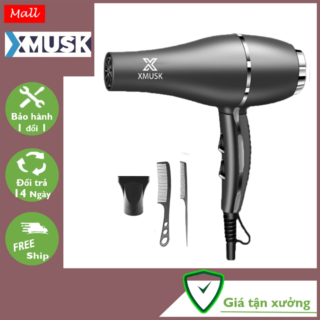 Máy Sấy Tóc Công Suất Lớn Xmusk, Sấy Ion Âm Không Hư Tổn Tóc, Máy Sấy Tóc Salon Công Suất 2200W