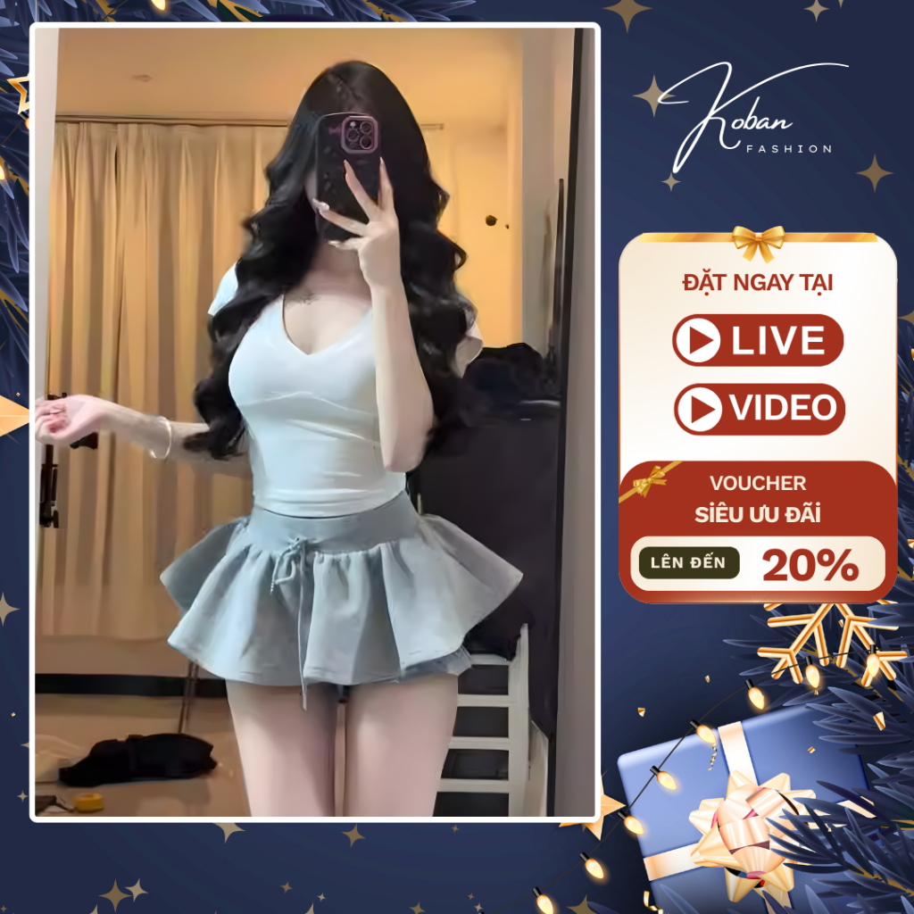 [KB34-ROSESKIRT] Chân váy ngắn xòe KOBAN, chân váy bồng xòe, có lót quần phong cách sang chảnh, thời