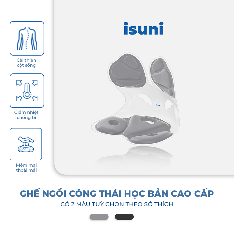 [BẢN CHO DÂN VĂN PHÒNG] Ghế Điều Chỉnh Tư Thế Ngồi ISUNI Giảm Đau Lưng, Cải Thiện Vóc Dáng
