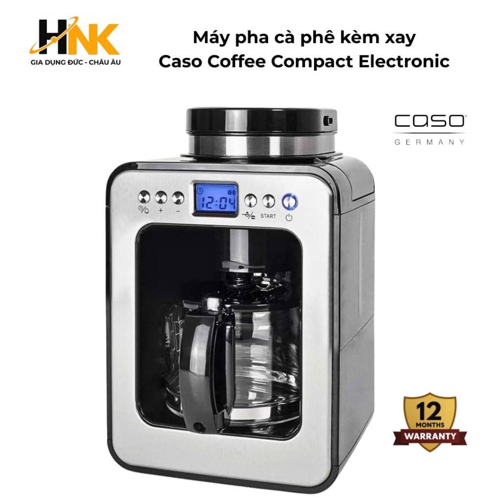 Máy pha cà phê mini xay hạt CASO Coffee Compact 600W – Nội địa Đức, nhỏ gọn, pha nhanh, BH 12 tháng