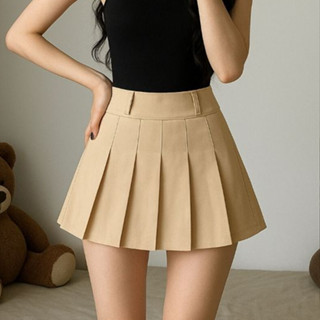  Chân váy xếp ly ngắn GirlRizz chất kaki hàn cạp cao tôn dáng xếp li bản to basic thiết kế CV001 