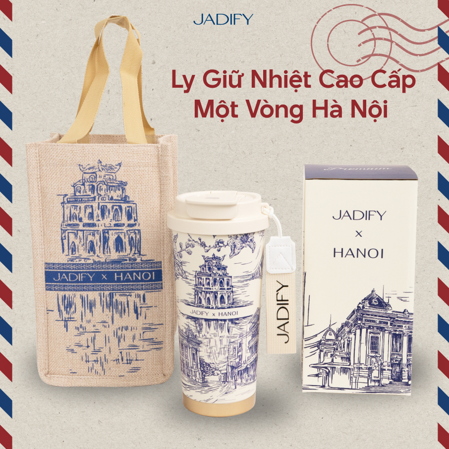 Ly Giữ Nhiệt Cao Cấp Một Vòng Hà Nội - Arty Cup A Tour of Hanoi- 520ml - Jadify