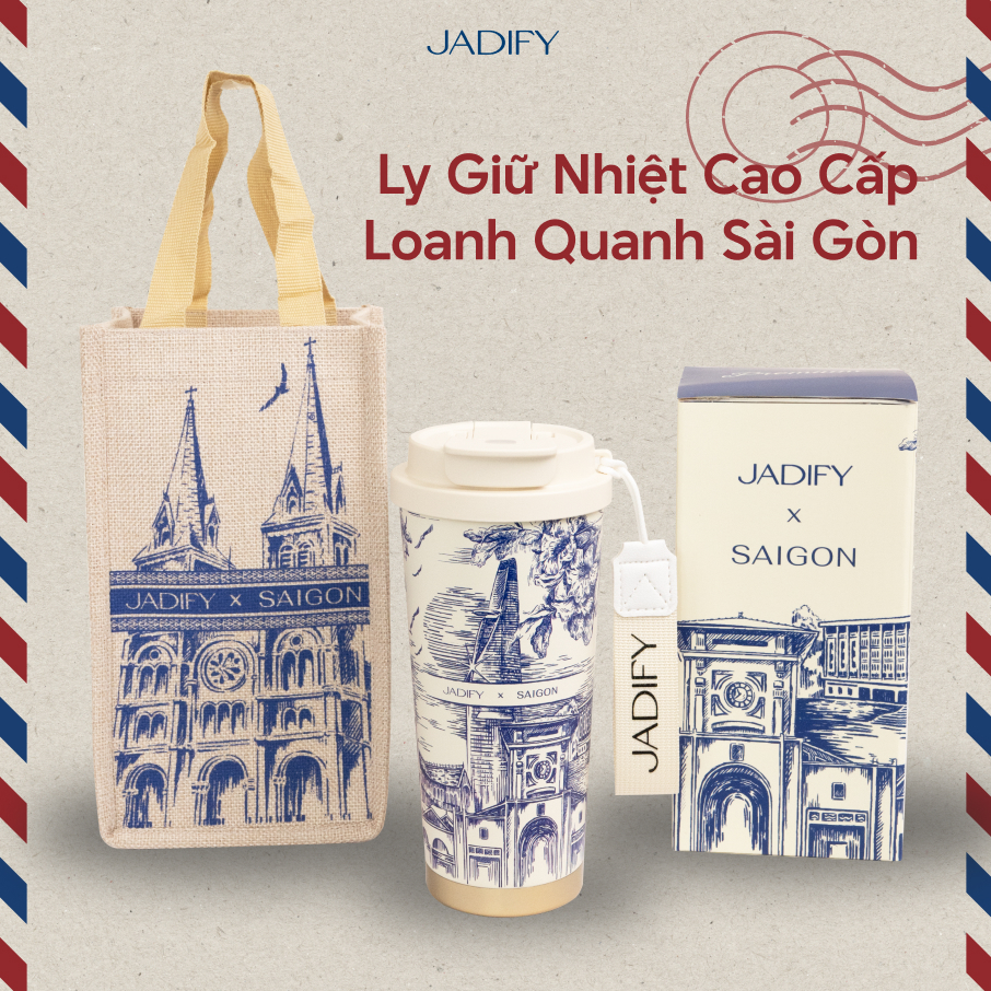 Ly Giữ Nhiệt Cao Cấp - Loanh Quanh Sài Gòn - Arty Cup Wandering Saigon - 520ml - Jadify