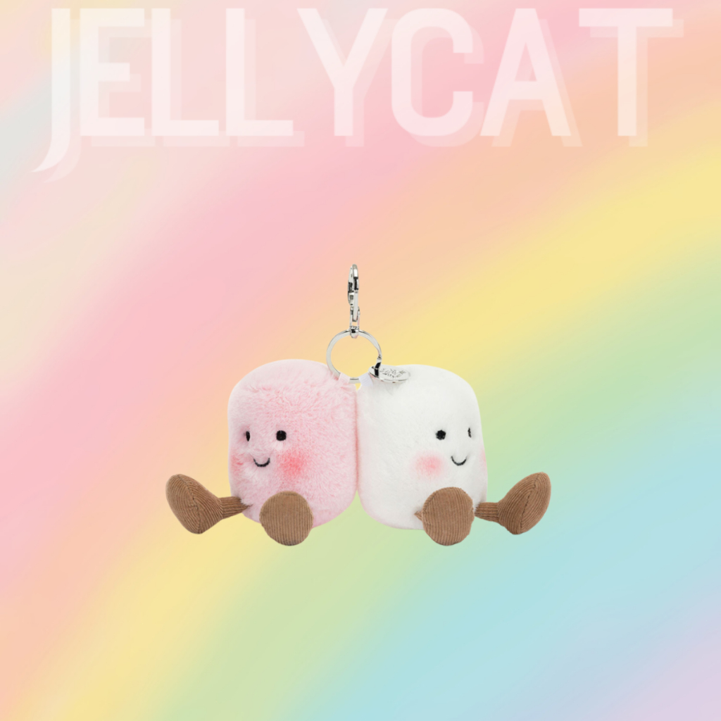 Jellycat Móc khóa kẹo dẻo Quà tặng an toàn và mềm mại Jellycat chính hãng - Có kèm túi vải màu xanh