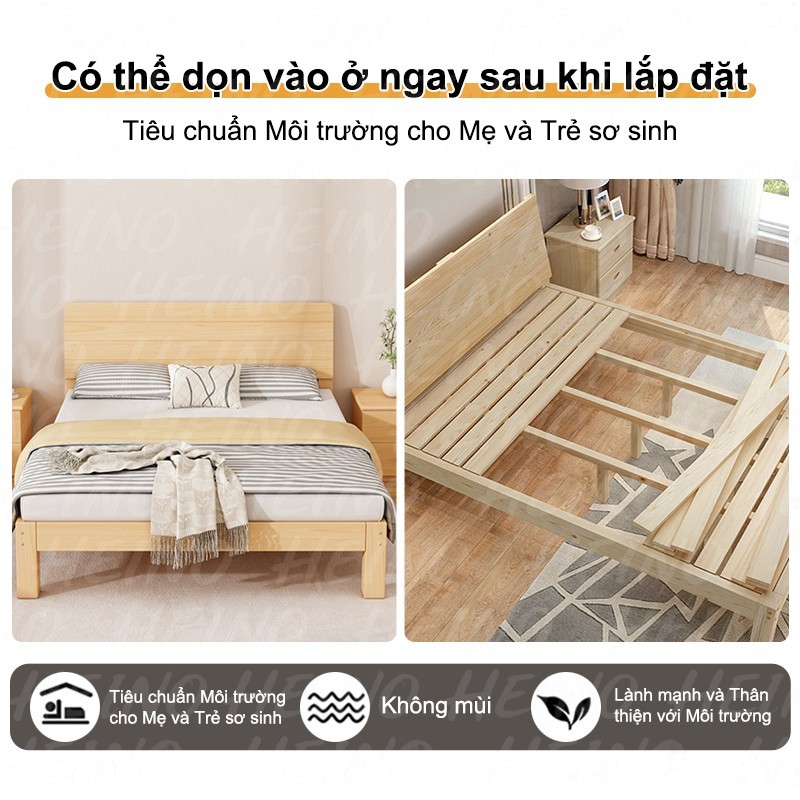 Giường ngủ gỗ thông tự nhiên bền đẹp nhiều kích thước Giường ngủ gỗ cn MDF Phong Cách Hiện Đại-180cm | BigBuy360 - bigbuy360.vn