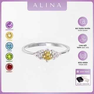  Nhẫn Bạc 925 ALINA  Nhẫn Ngọc Minh Tâm FREESIZE Nhẫn Đá Năng Lượng Tự Nhiên 2632 O7 