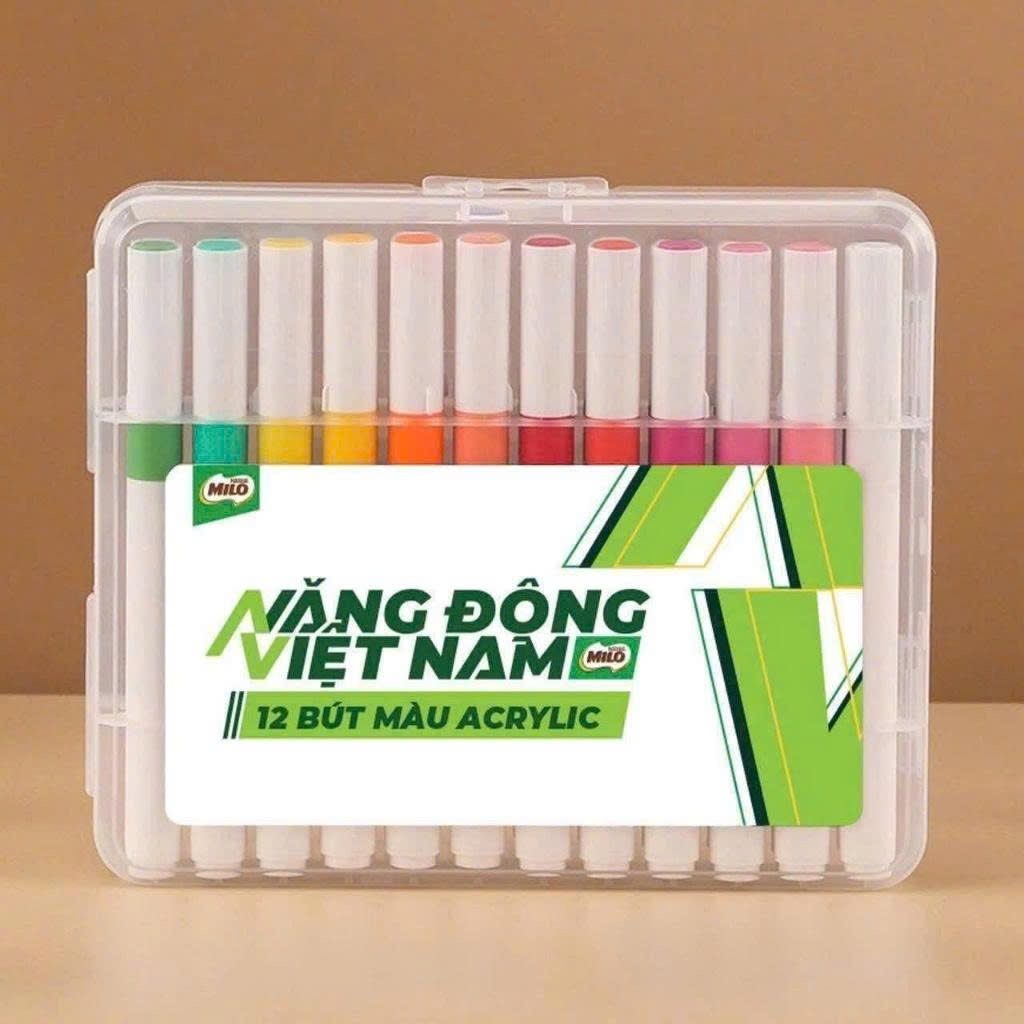 Bộ 12 Màu Acrylic Vẽ Đa Năng-HKM MILO