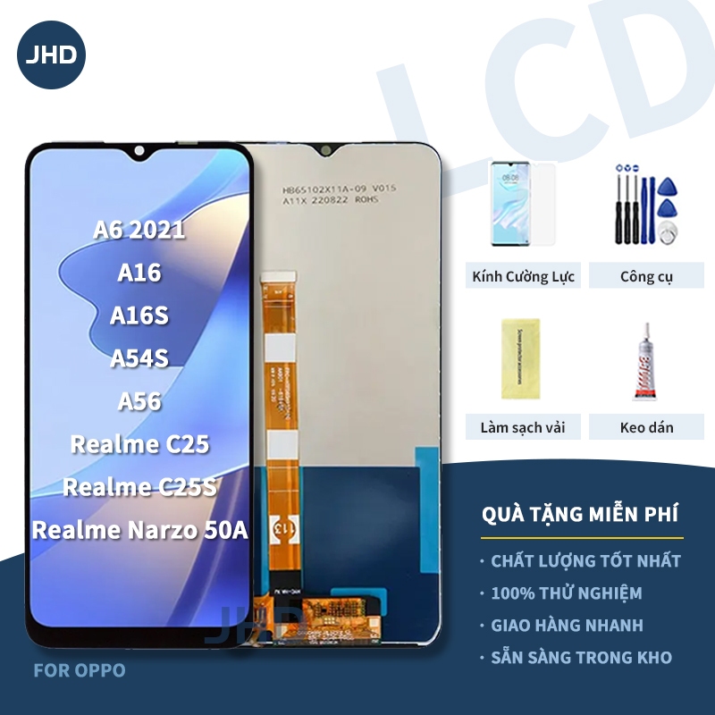 Dành Cho Oppo A6 2021 A16 A16S A54S A56 Realme C25 C25S Narzo 50A Lắp ráp màn hình LCD thay thế