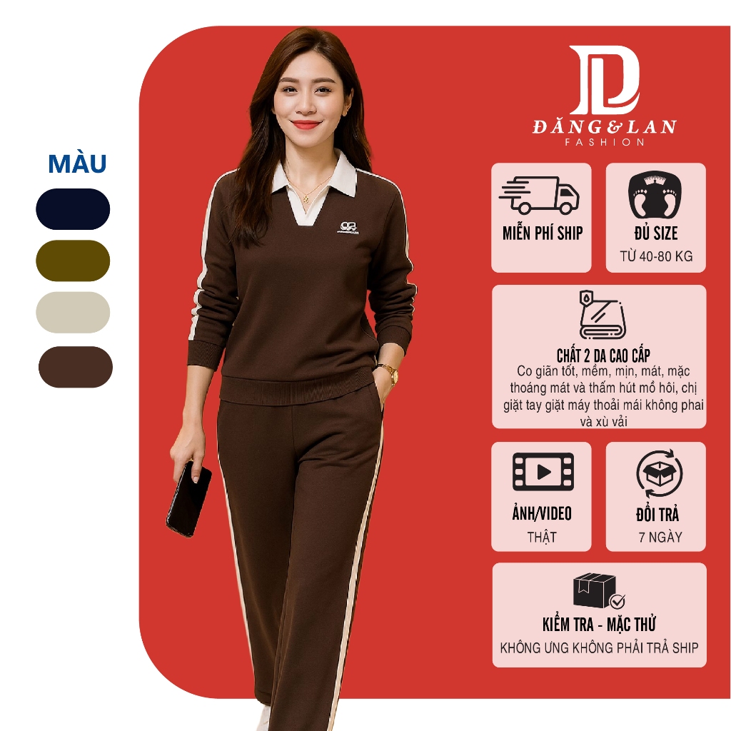 Đồ Bộ Nữ Quần Dài 𝗗𝗟 𝗙𝗮𝘀𝗵𝗶𝗼𝗻 Ống Suông Mã T