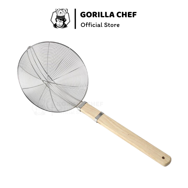 Vợt trụng hủ tiếu, vợt trụng mì, vợt vớt đồ chiên 20-34cm Gorilla Chef dày dặn, chắc chắn