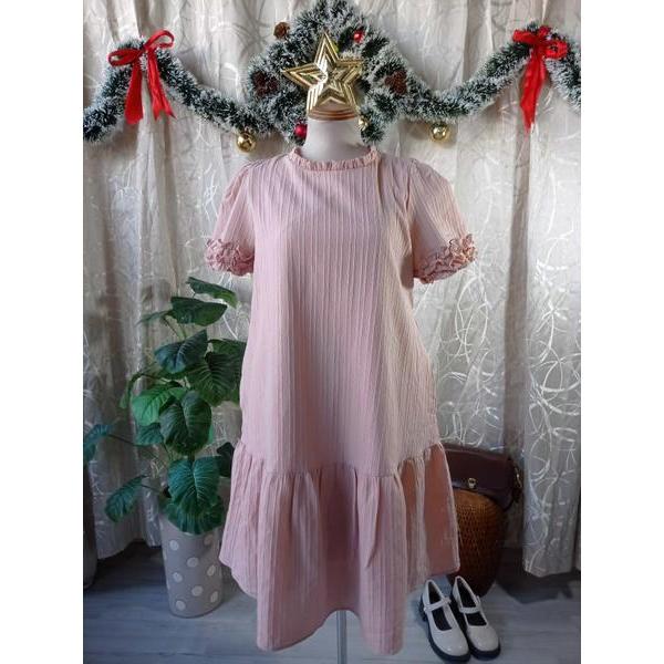 EVERMOM thanh lý - Đầm bầu hồng cổ bèo bymo - SIZE M