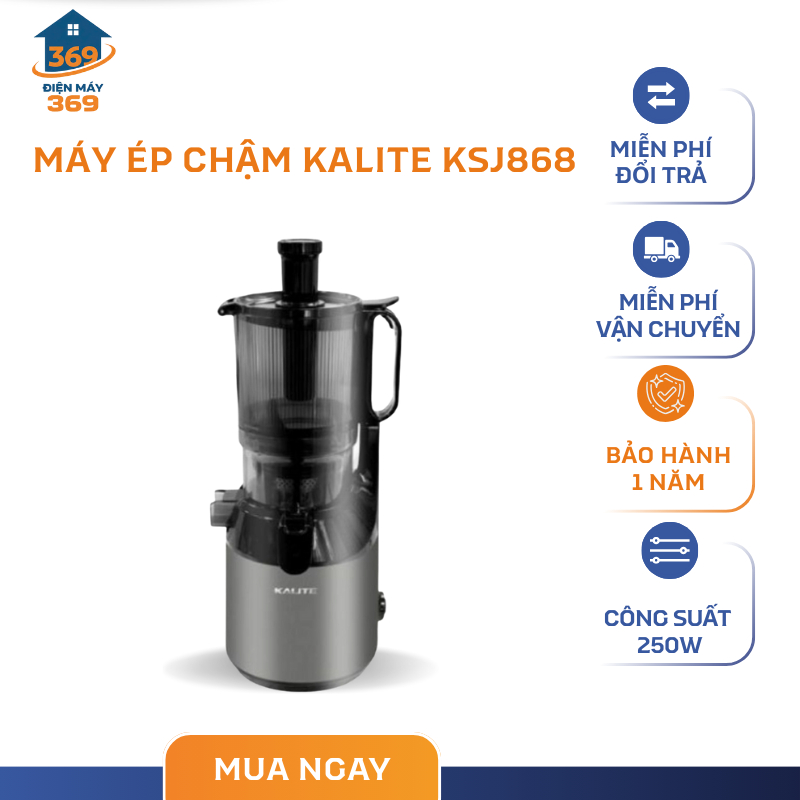 Máy Ép Chậm Kalite KSJ868 – Chân Đế Chống Trượt – Khóa Vòi Chống Rò Rỉ – SMC