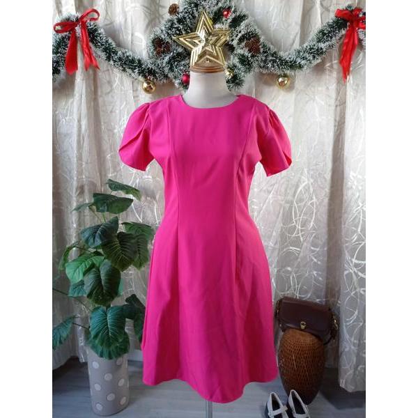 BEMINE thanh lý - Đầm hồng cổ tròn bymo - SIZE L