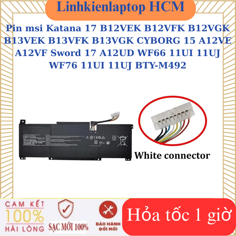 Pin msi Katana 17 B12VEK B12VFK B12VGK B13VEK B13VFK B13VGK CYBORG 15 A12VE A12VF Sword17 A12UD WF66