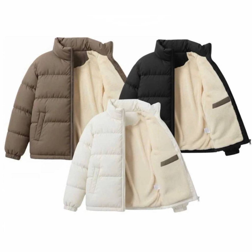 Áo Khoác Phao Lót Lông Cừu Nam Nữ NMC STORE Dáng Lửng Boxy Chất Vải Cao Cấp