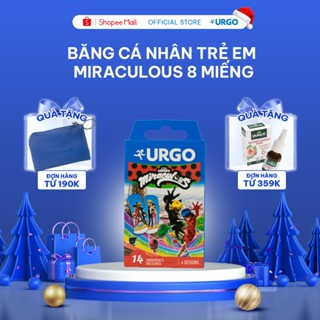  Băng Cá Nhân Trẻ Em Urgo Miraculous Chống Thấm Nước Bảo Vệ Vết Thương 2.5cm x 7.2cm  Hộp 14 Miếng  