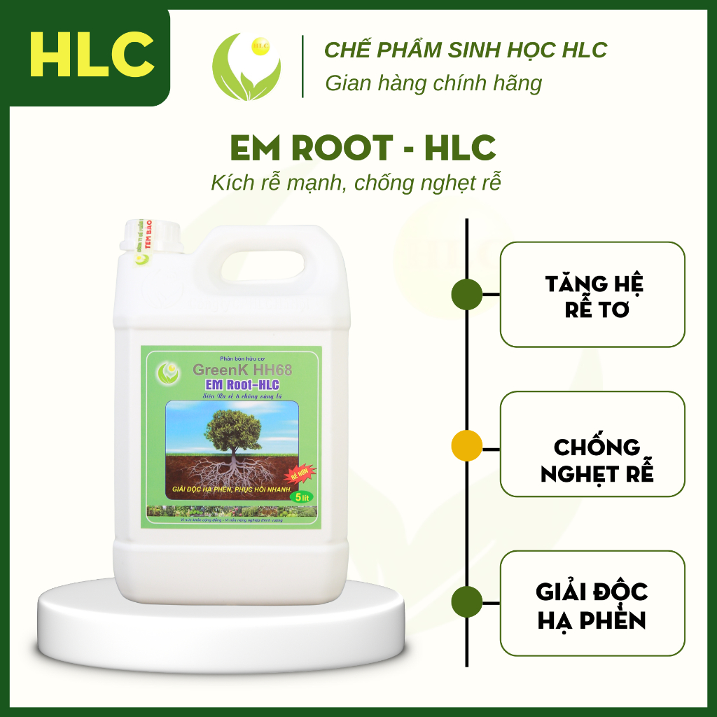 KÍCH THÍCH RA RỄ CAN 5L - EM ROOT SIÊU RA RỄ HLC - THUỐC KÍCH RỄ CHO CÂY CỰC MẠNH, KÍCH CHỒI, XANH L