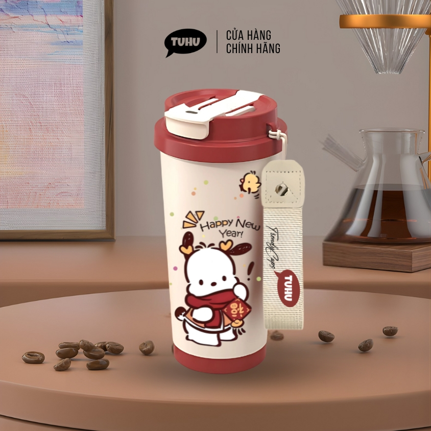 Ly giữ nhiệt khắc tên COFFEE 530ml, ly giữ nhiệt inox 316 kiểu dáng hiện đại có dây xách - TUHUHOUSE | BigBuy360 - bigbuy360.vn