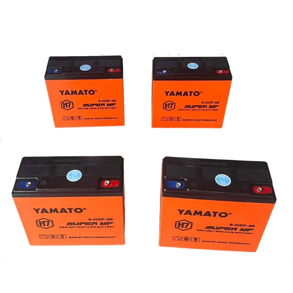 Combo 4 ắc quy xe máy điện 48V-30Ah YAMATO H7 30A dòng ắc quy cao cấp nặng cân